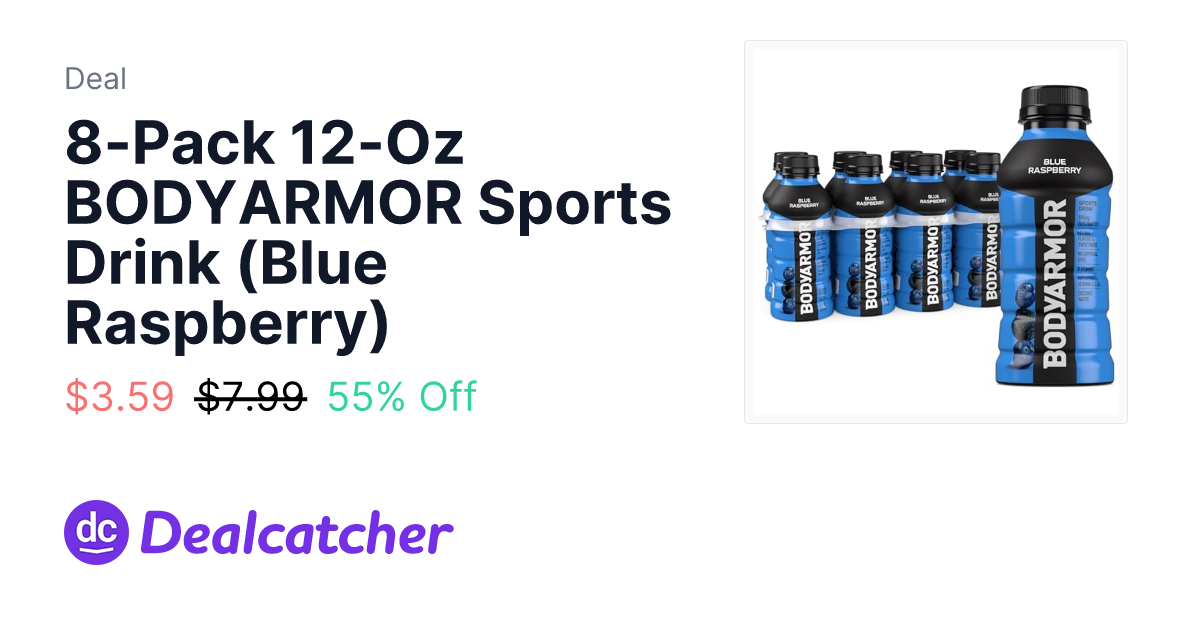 Amazon - 8-Pack 12-Oz BODYARMOR Sports Drink (Blue Raspberry) $3.59