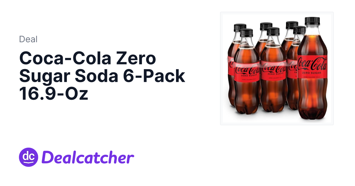 Amazon - Coca-Cola Zero Sugar Soda 6-Pack 16.9-Oz