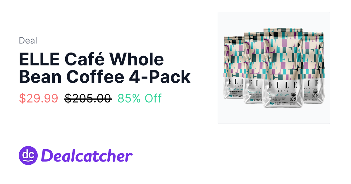 meh - ELLE Café Whole Bean Coffee 4-Pack $29.99