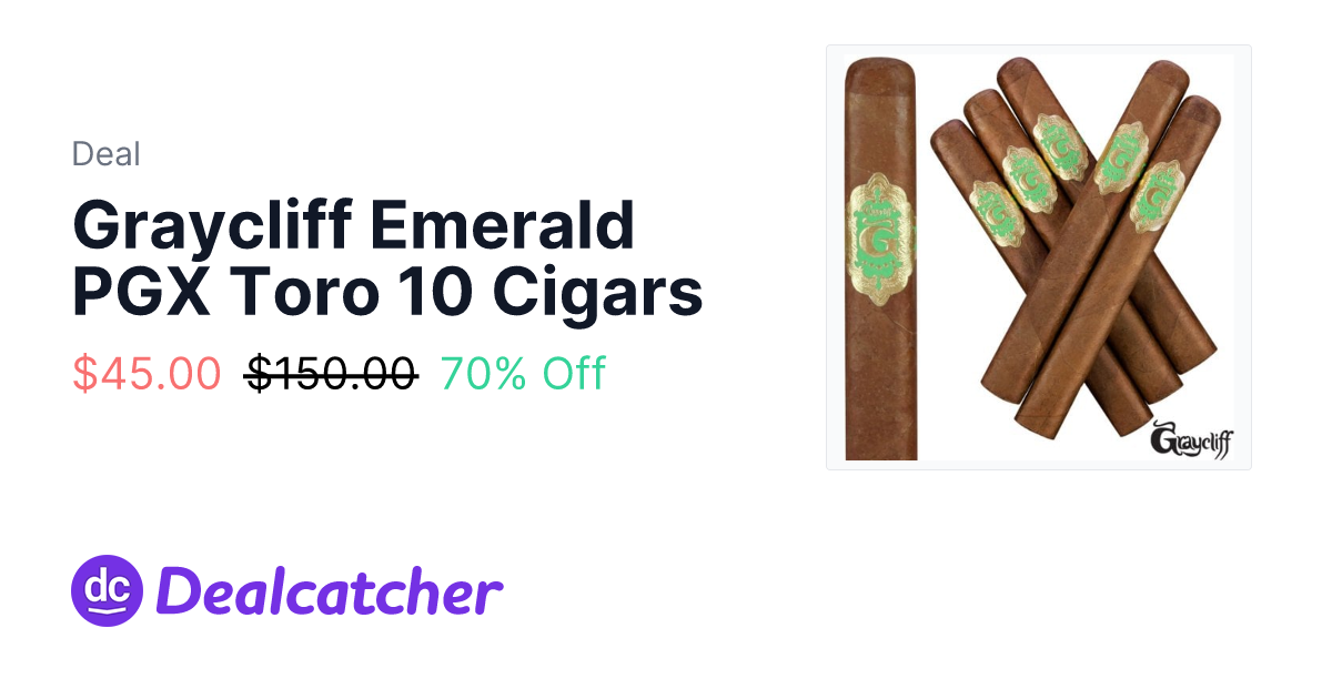 Cigar Page - Graycliff Emerald PGX Toro 10 Cigars $45.00
