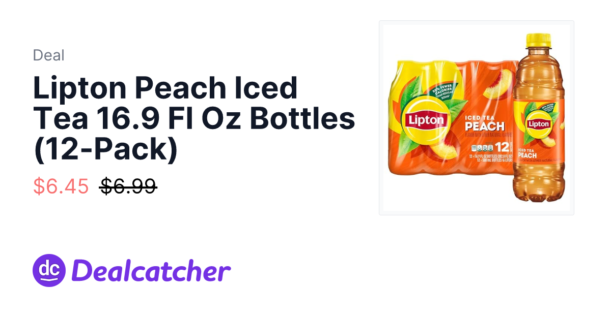 Amazon - Lipton Peach Iced Tea 16.9 Fl Oz Bottles (12-Pack) $6.45