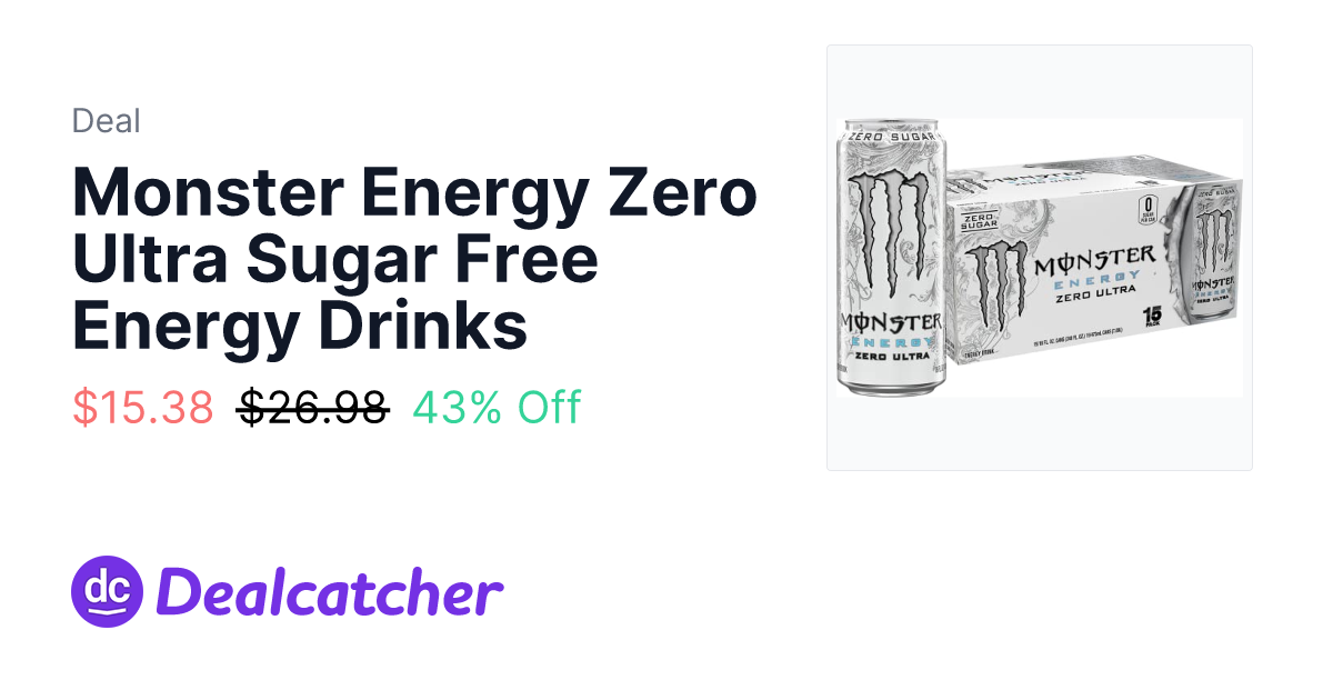 Amazon - Monster Energy Zero Ultra Sugar Free Energy Drinks $15.38
