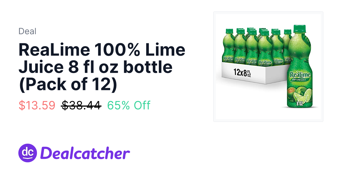 Amazon - ReaLime 100% Lime Juice 8 fl oz bottle (Pack of 12) $13.59