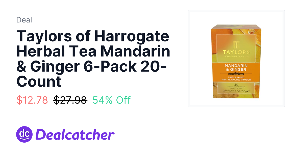Amazon - Taylors of Harrogate Herbal Tea Mandarin & Ginger 6-Pack 20-Count $12.78