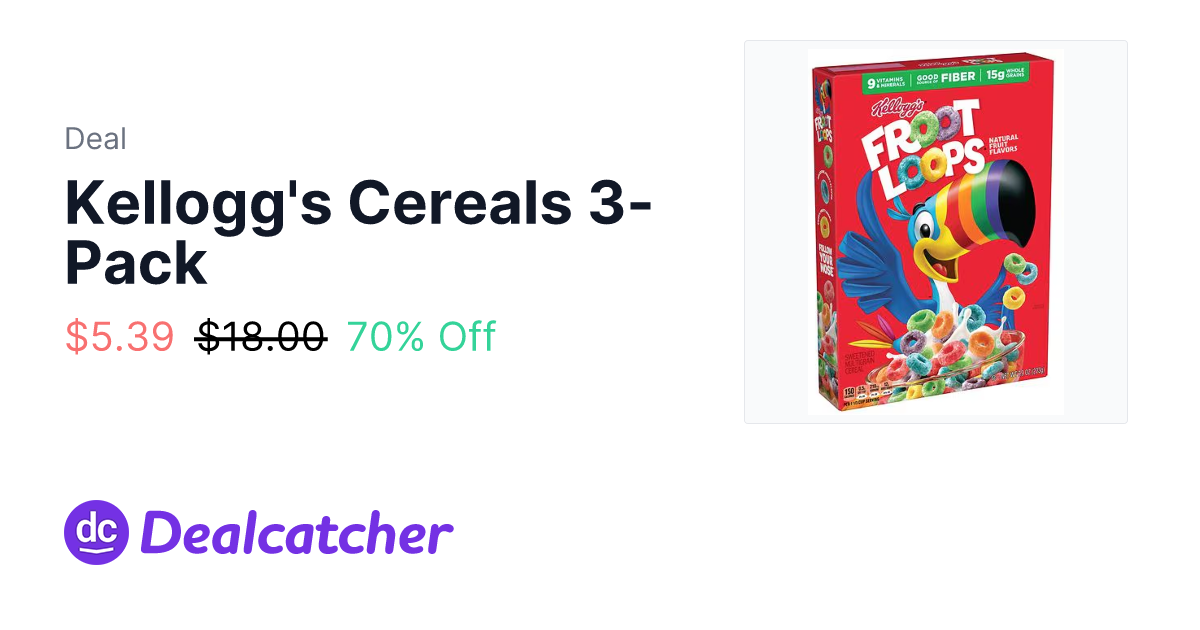 Walgreens - Kellogg's Cereals 3-Pack $5.39