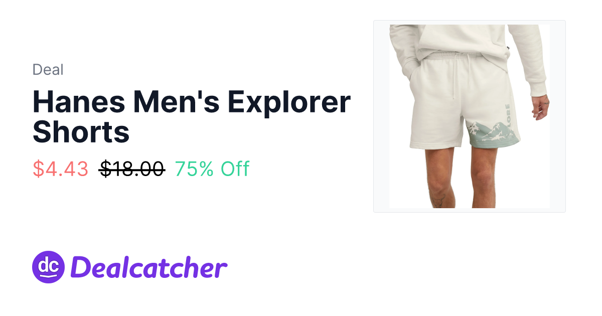 Walmart - Hanes Men's Explorer Shorts $4.43