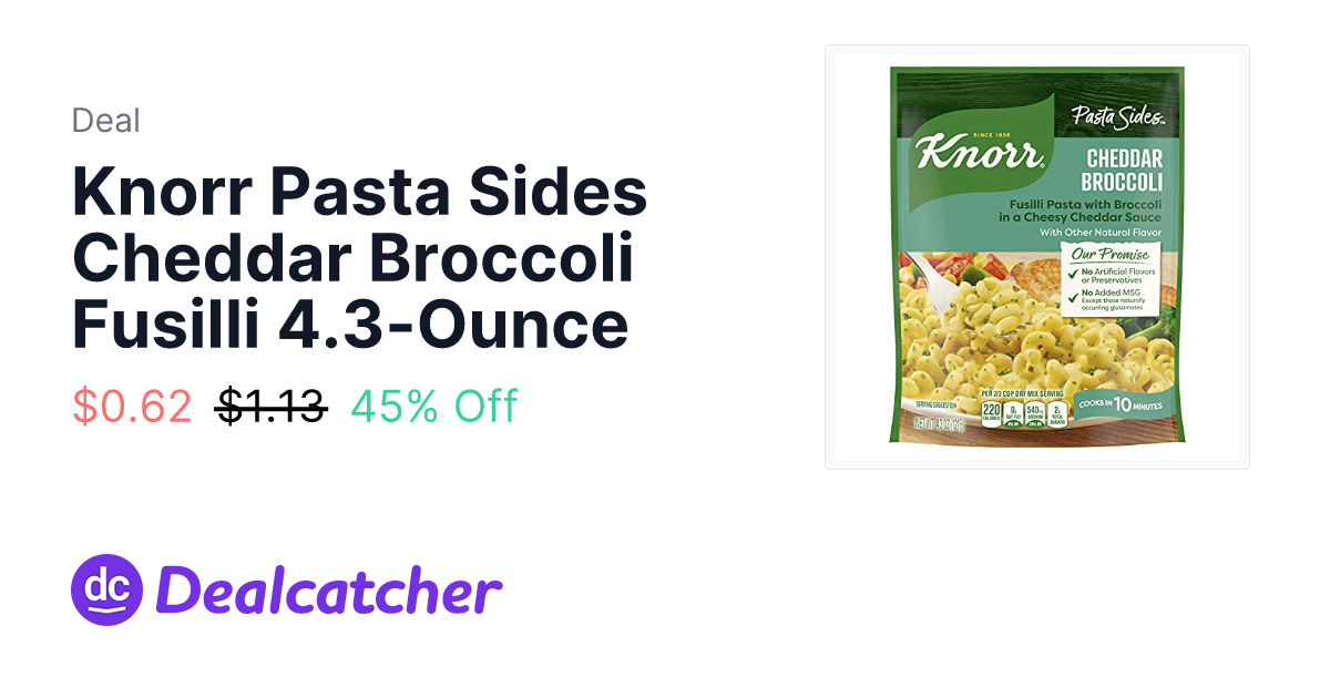 Amazon - Knorr Pasta Sides Cheddar Broccoli Fusilli 4.3-Ounce $0.62