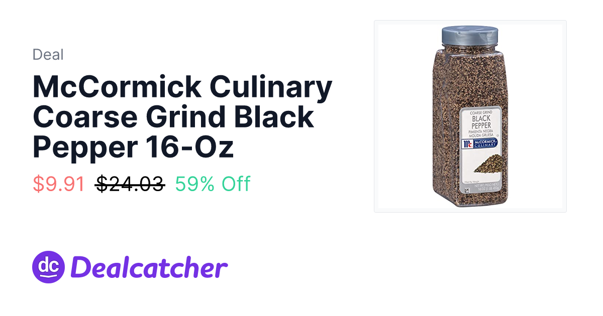 Amazon - McCormick Culinary Coarse Grind Black Pepper 16-Oz $9.91