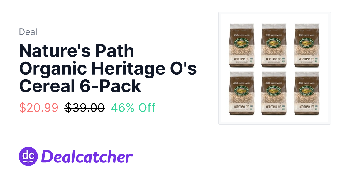 Target - Nature's Path Organic Heritage O's Cereal 6-Pack $20.99