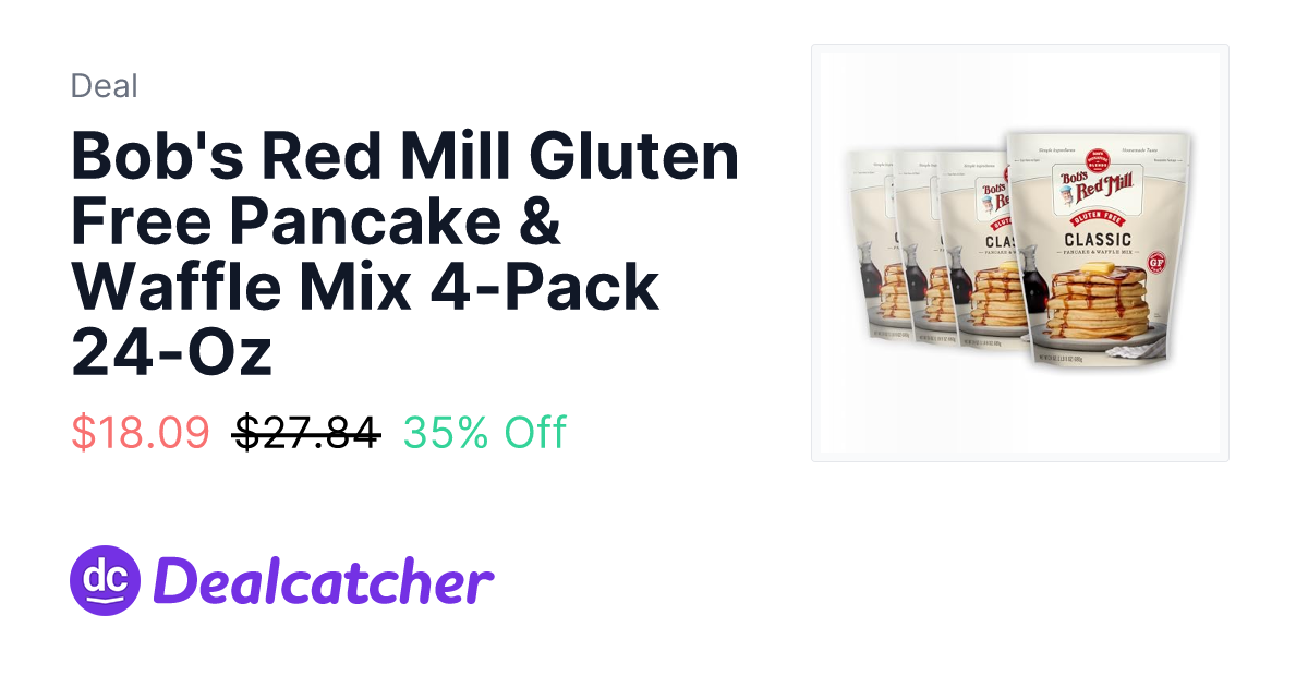 Amazon - Bob's Red Mill Gluten Free Pancake & Waffle Mix 4-Pack 24-Oz $18.09