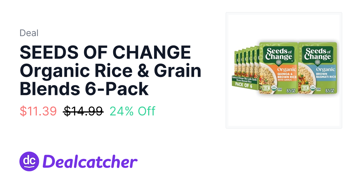 Amazon - SEEDS OF CHANGE Organic Rice & Grain Blends 6-Pack $11.39