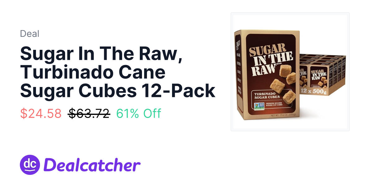 Amazon - Sugar In The Raw, Turbinado Cane Sugar Cubes 12-Pack $24.58