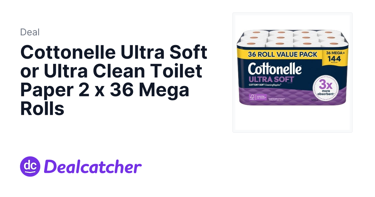 Target - Cottonelle Ultra Soft or Ultra Clean Toilet Paper 2 x 36 Mega Rolls