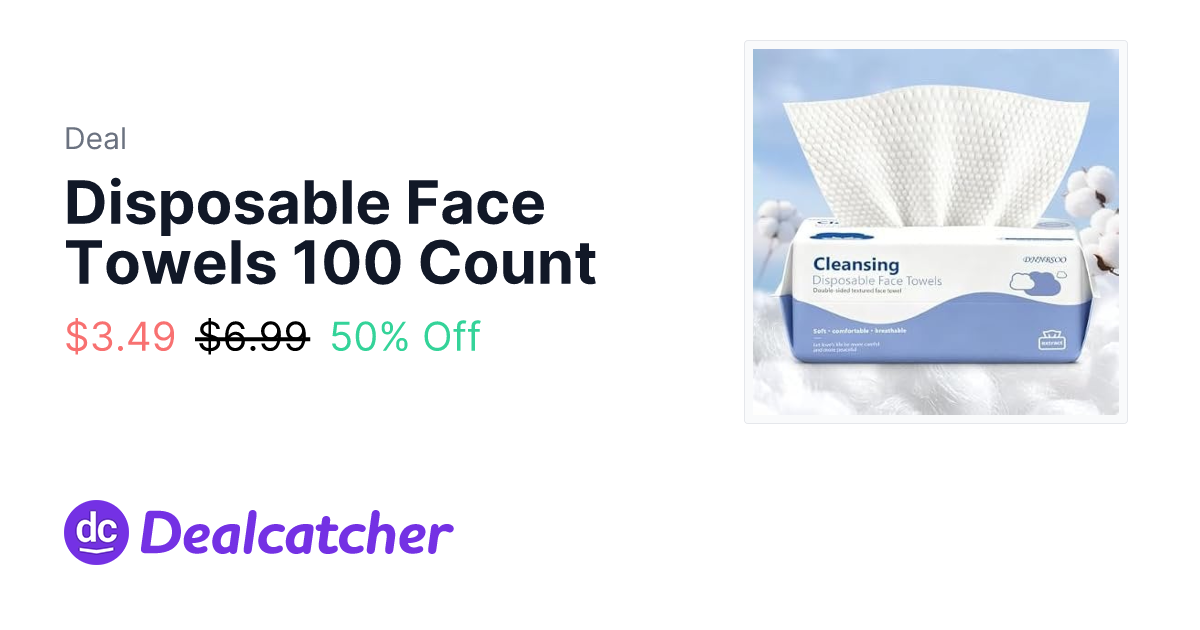 Amazon - Disposable Face Towels 100 Count $3.49