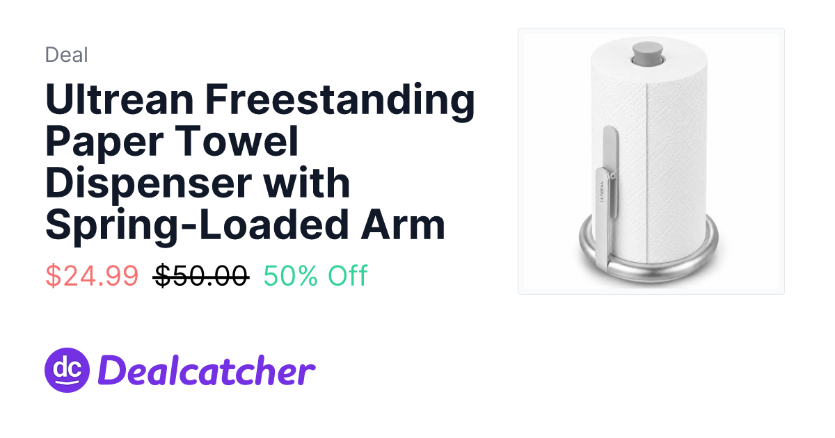 Amazon - Ultrean Freestanding Paper Towel Dispenser with Spring-Loaded Arm $24.99