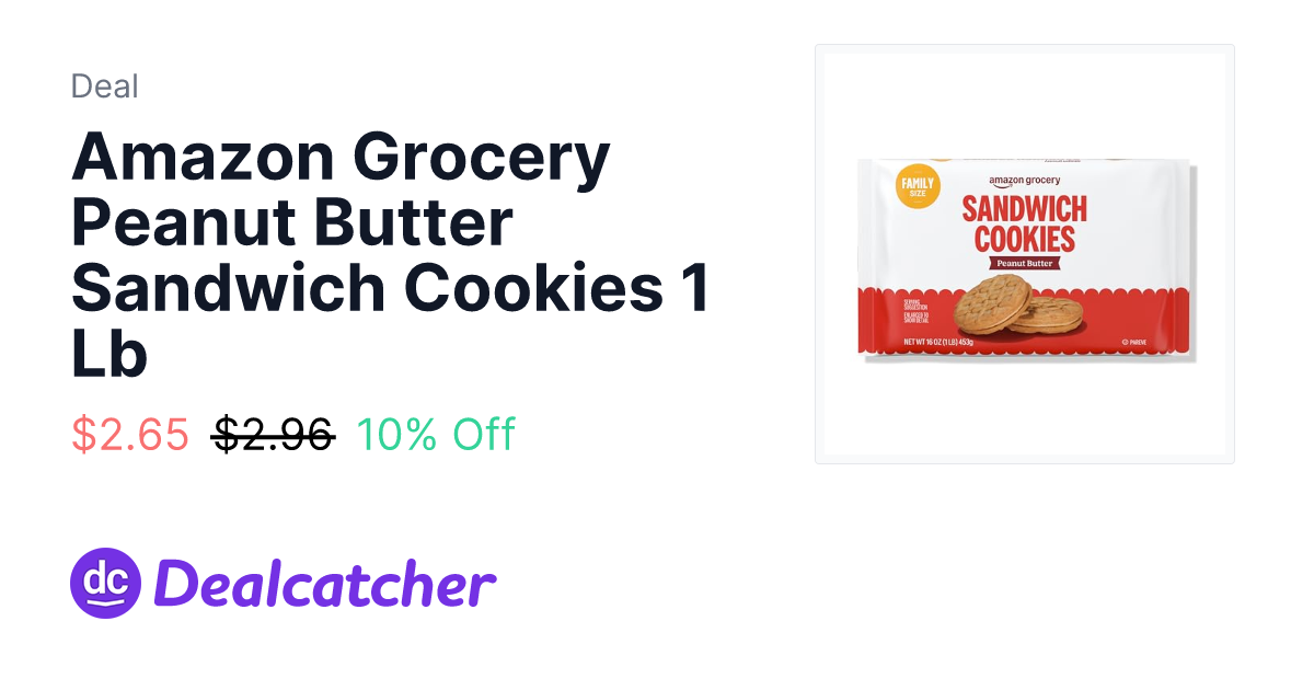 Amazon - Amazon Grocery Peanut Butter Sandwich Cookies 1 Lb $2.65