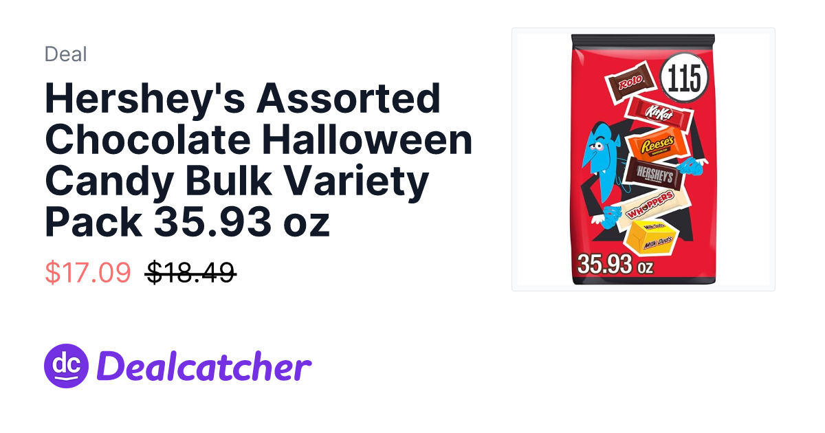Amazon - Hershey's Assorted Chocolate Halloween Candy Bulk Variety Pack 35.93 oz $17.09