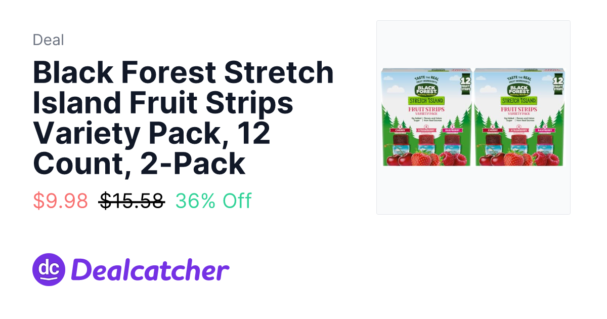 Amazon - Black Forest Stretch Island Fruit Strips Variety Pack, 12 Count, 2-Pack $9.98