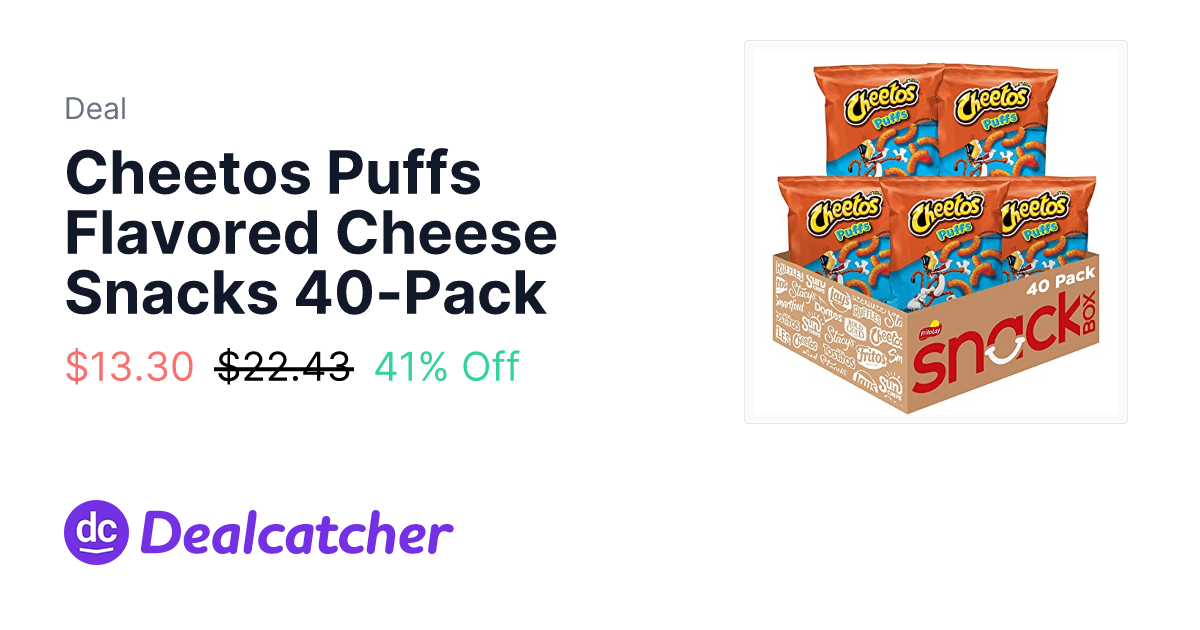 Amazon - Cheetos Puffs Flavored Cheese Snacks 40-Pack $13.30