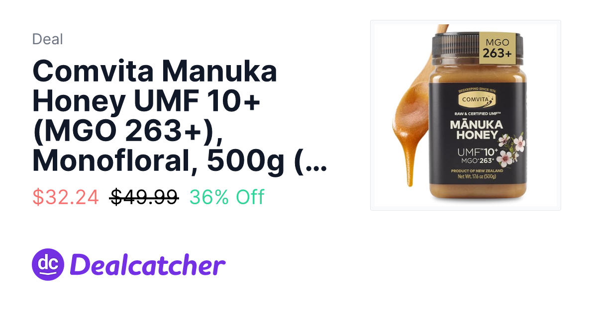 Amazon - Comvita Manuka Honey UMF 10+ (MGO 263+), Monofloral, 500g (17.6 Oz) $32.24