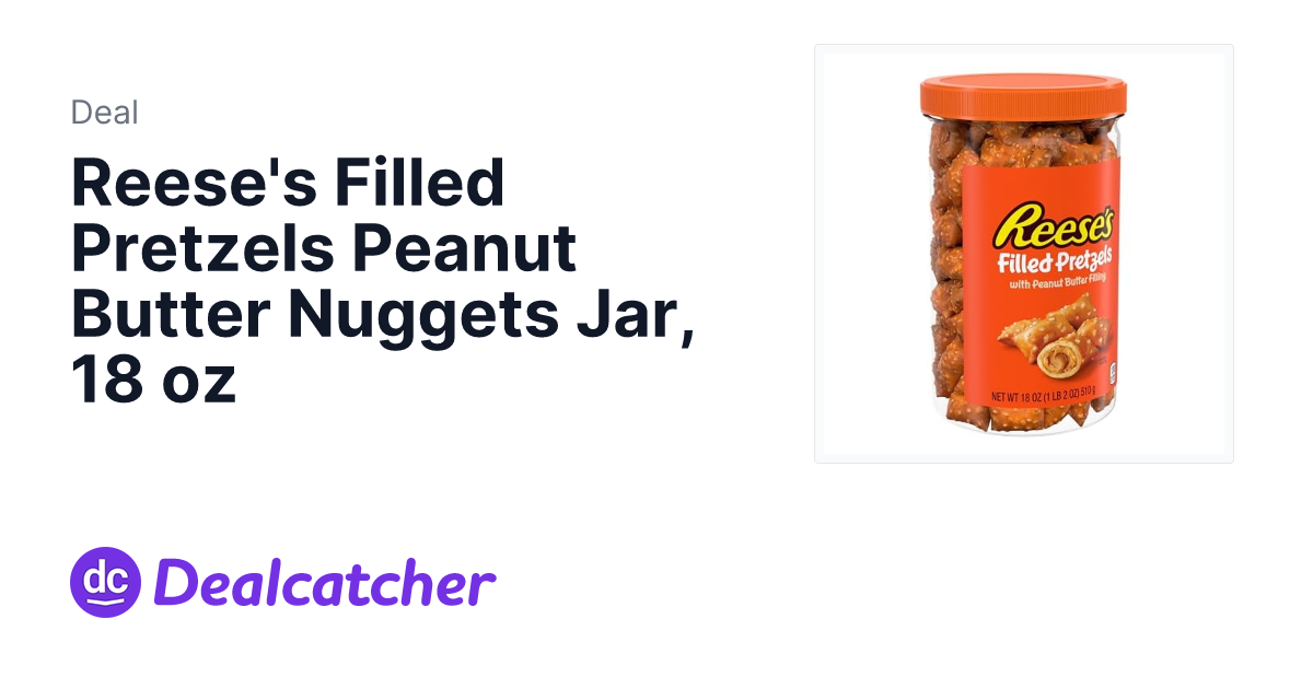Amazon - Reese's Filled Pretzels Peanut Butter Nuggets Jar, 18 oz