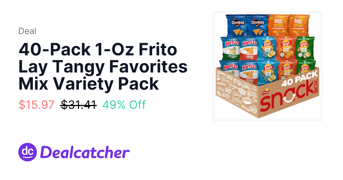 Amazon - 40-Pack 1-Oz Frito Lay Tangy Favorites Mix Variety Pack $15.97