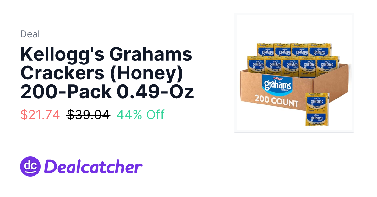 Amazon - Kellogg's Grahams Crackers (Honey) 200-Pack 0.49-Oz $21.74