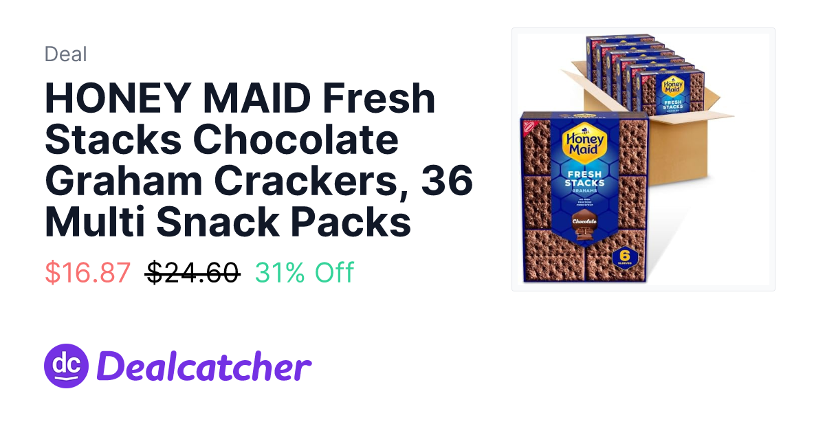 Amazon - HONEY MAID Fresh Stacks Chocolate Graham Crackers, 36 Multi Snack Packs $16.87