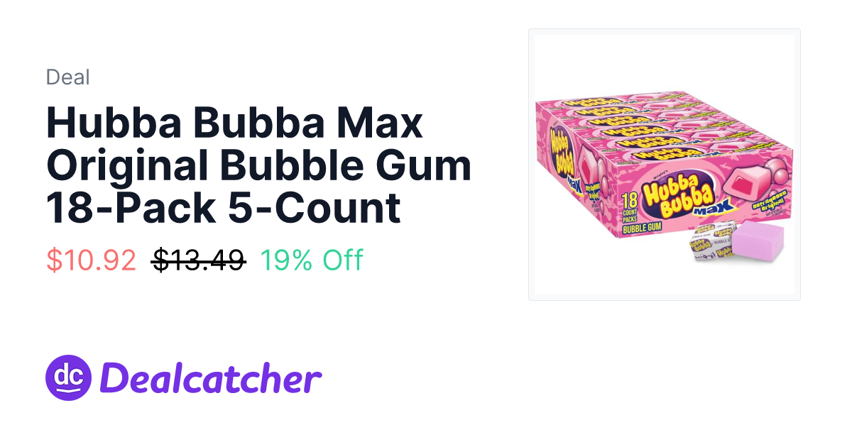 Amazon - Hubba Bubba Max Original Bubble Gum 18-Pack 5-Count $10.92