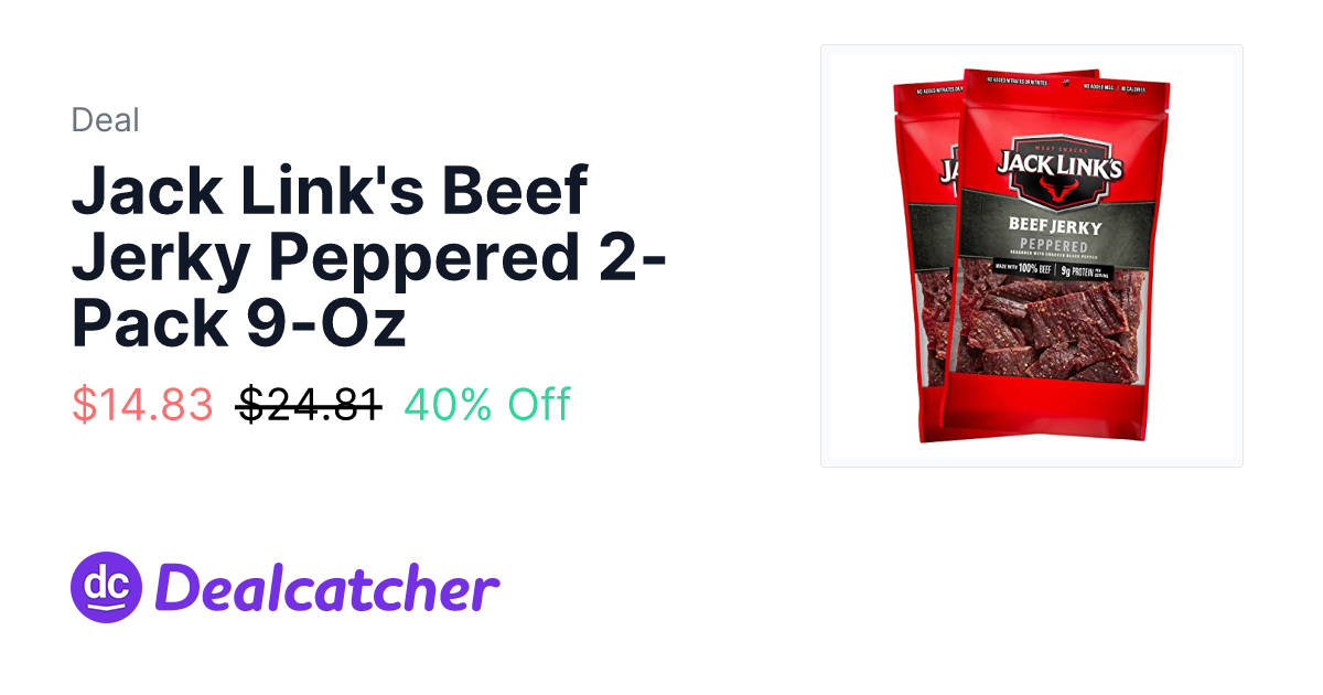 Amazon - Jack Link's Beef Jerky Peppered 2-Pack 9-Oz $14.83