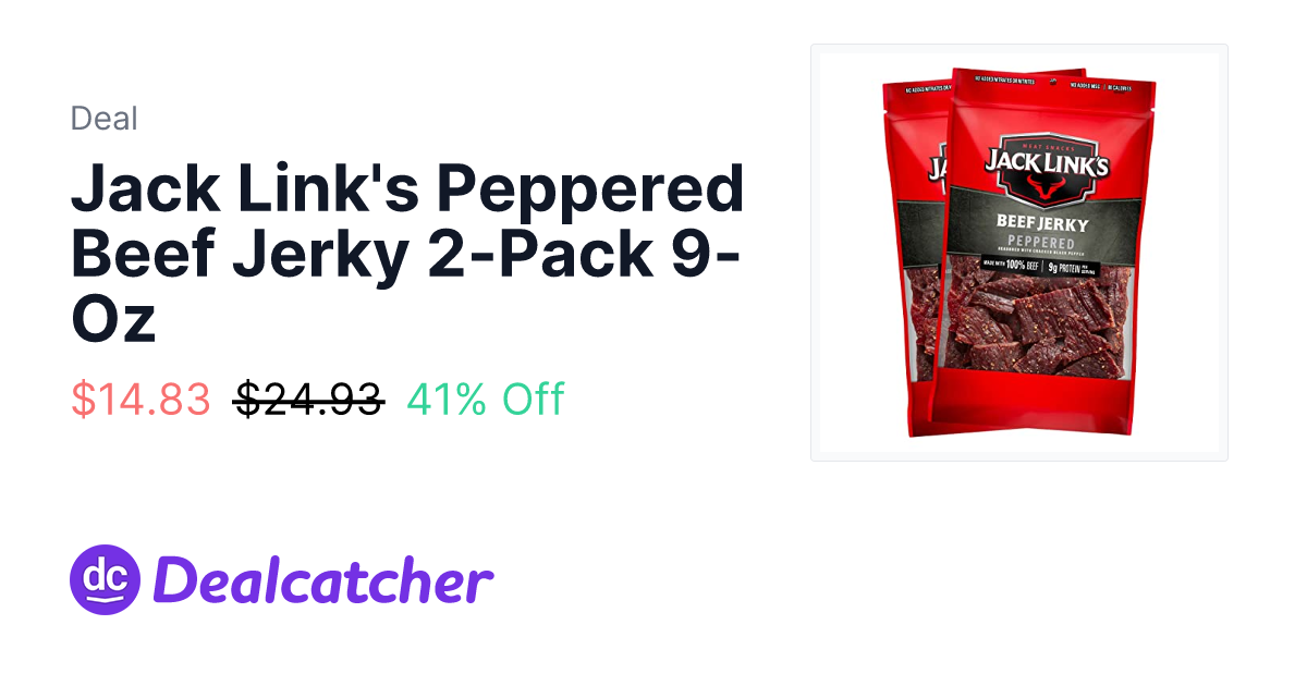 Amazon - Jack Link's Peppered Beef Jerky 2-Pack 9-Oz $14.83