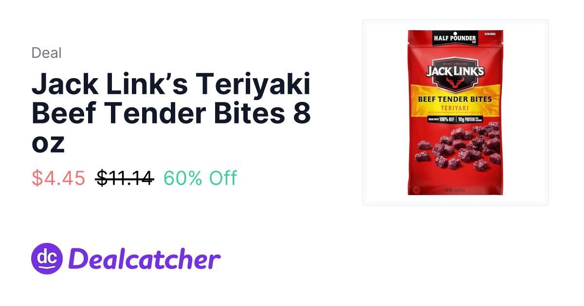 Amazon - Jack Link’s Teriyaki Beef Tender Bites 8 oz $4.45