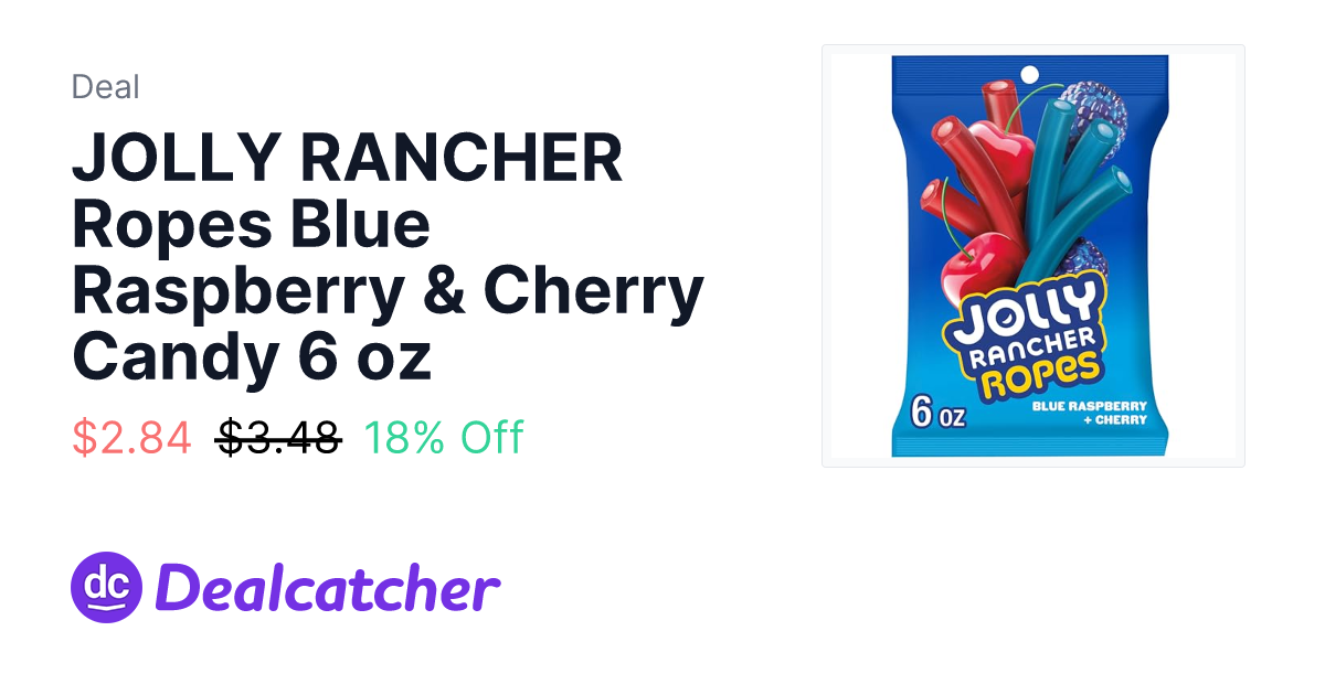 Amazon - JOLLY RANCHER Ropes Blue Raspberry & Cherry Candy 6 oz $2.84
