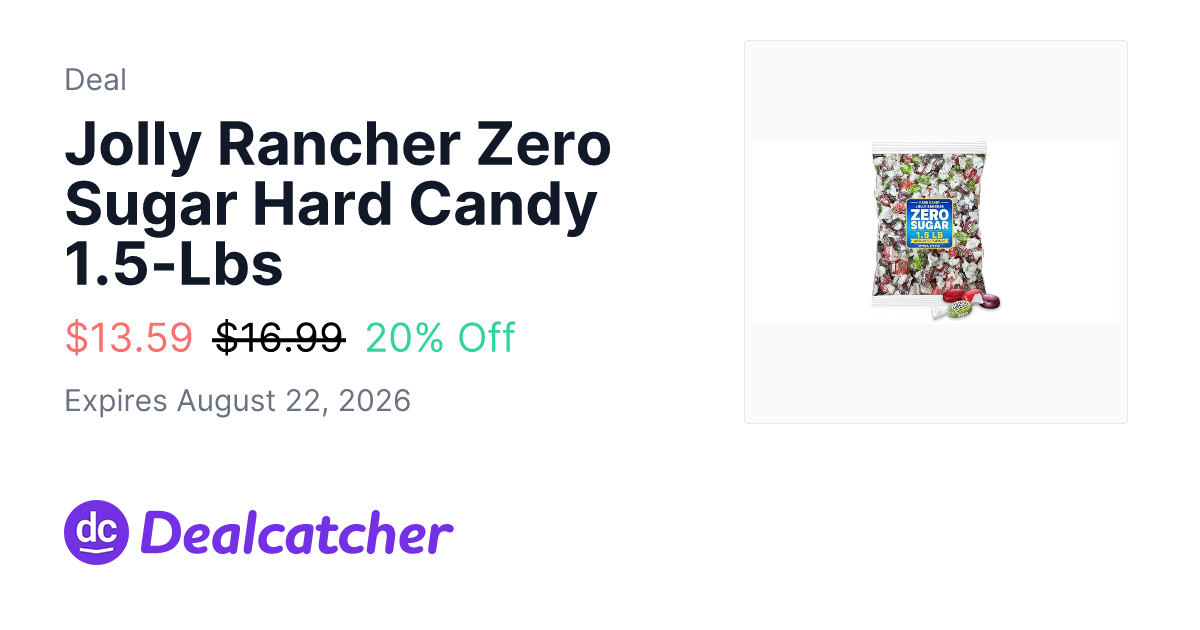 Woot - Jolly Rancher Zero Sugar Hard Candy 1.5-Lbs $13.59