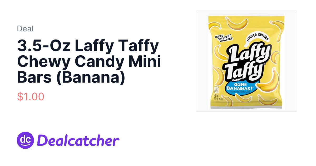 Amazon - 3.5-Oz Laffy Taffy Chewy Candy Mini Bars (Banana) $1.00