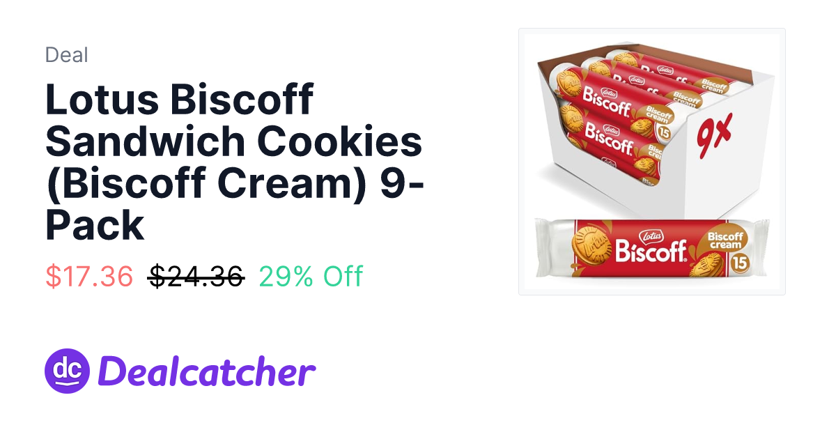 Amazon - Lotus Biscoff Sandwich Cookies (Biscoff Cream) 9-Pack $17.36