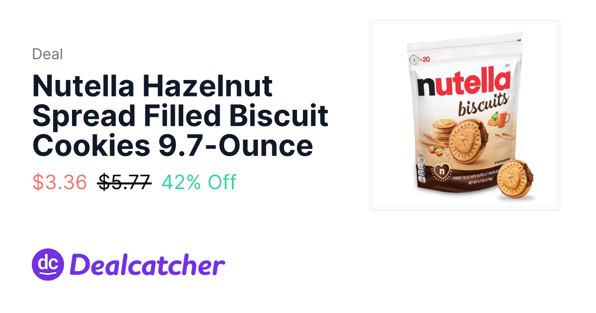 Amazon - Nutella Hazelnut Spread Filled Biscuit Cookies 9.7-Ounce $3.36