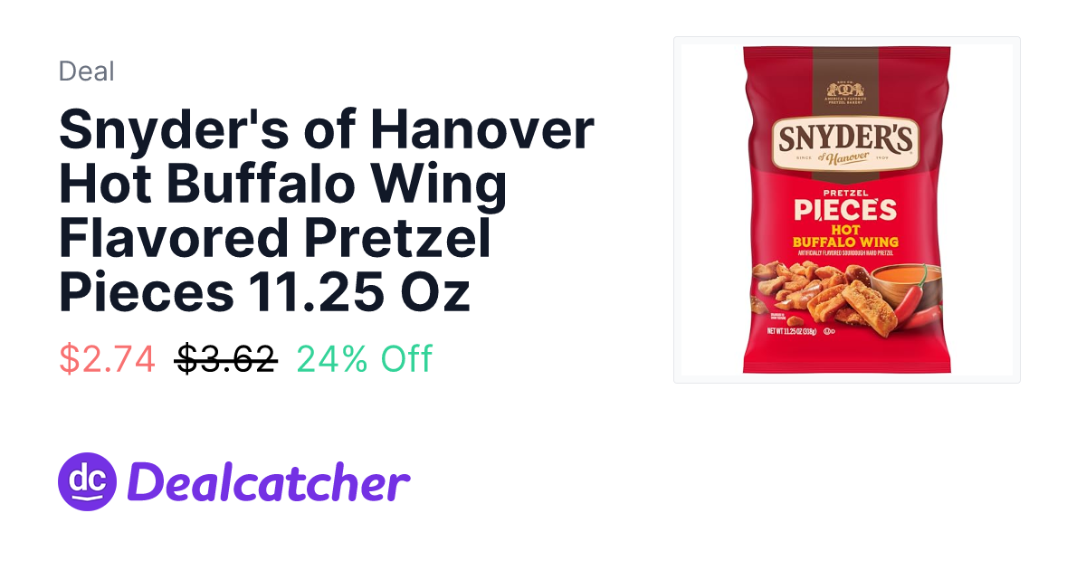 Amazon - Snyder's of Hanover Hot Buffalo Wing Flavored Pretzel Pieces 11.25 Oz $2.74