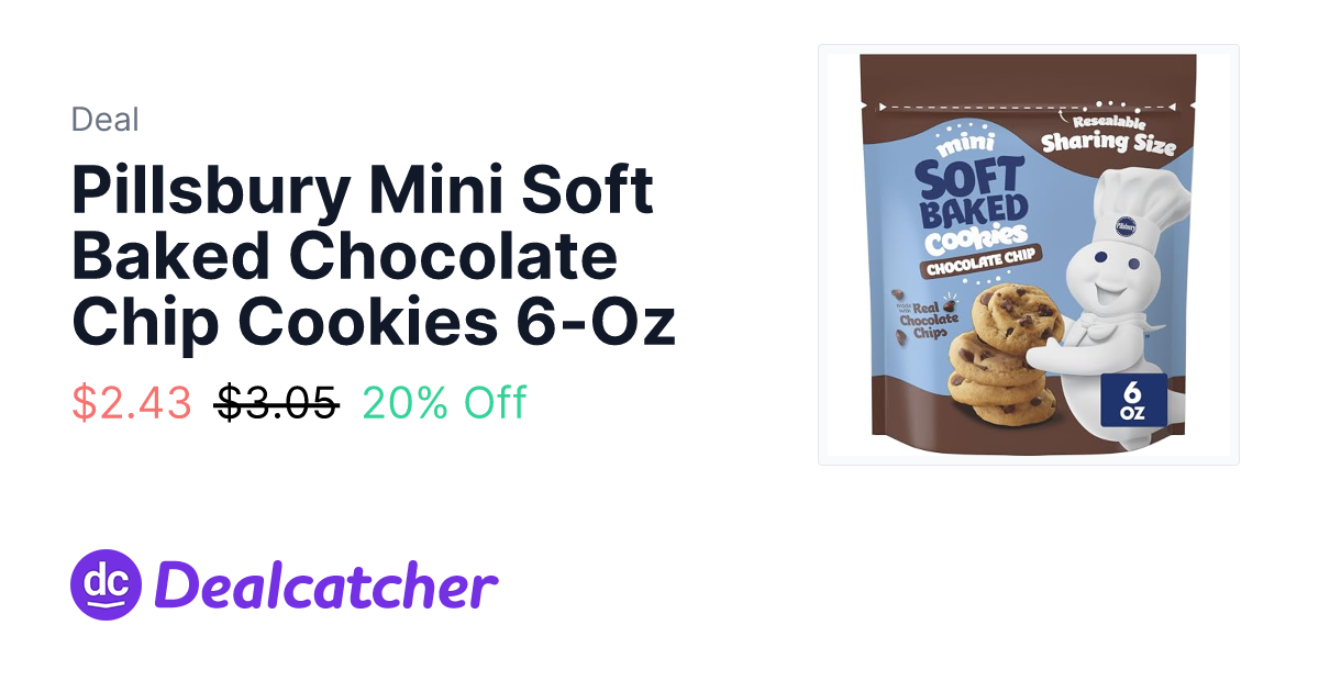 Amazon - Pillsbury Mini Soft Baked Chocolate Chip Cookies 6-Oz $2.43