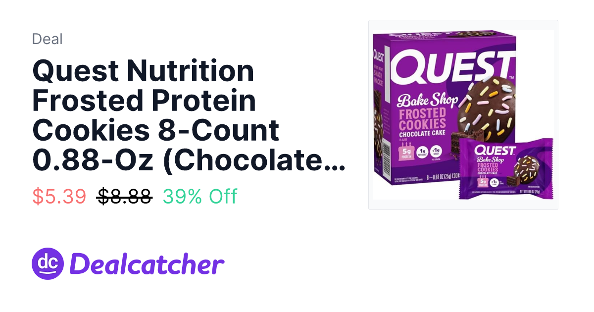 Amazon - Quest Nutrition Frosted Protein Cookies 8-Count 0.88-Oz (Chocolate Cake) $5.39