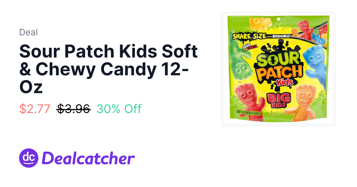 Amazon - Sour Patch Kids Soft & Chewy Candy 12-Oz $2.77