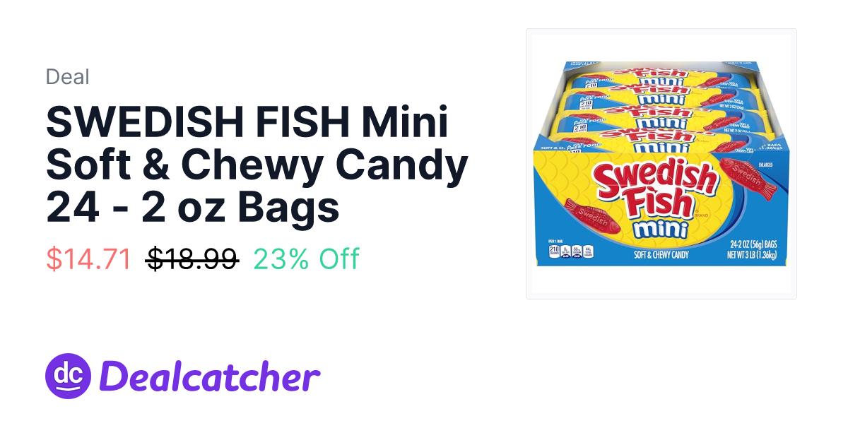 Amazon - SWEDISH FISH Mini Soft & Chewy Candy 24 - 2 oz Bags $14.71