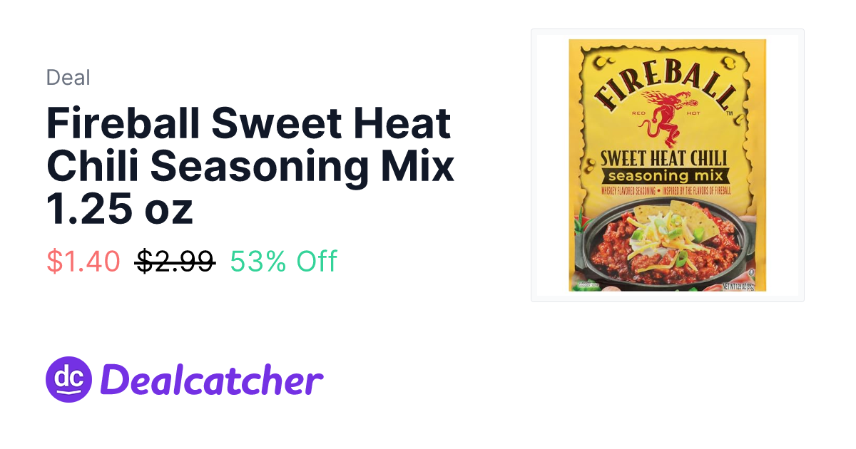 Amazon - Fireball Sweet Heat Chili Seasoning Mix 1.25 oz $1.40