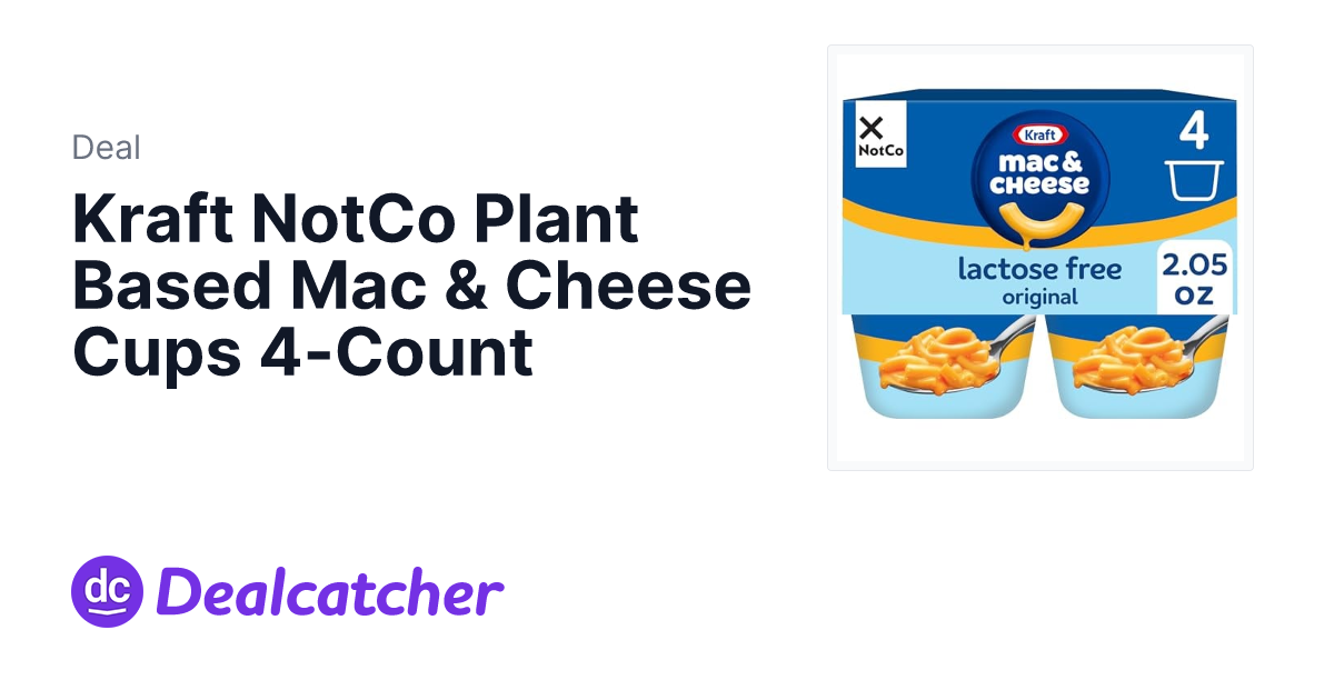 Amazon - Kraft NotCo Plant Based Mac & Cheese Cups 4-Count