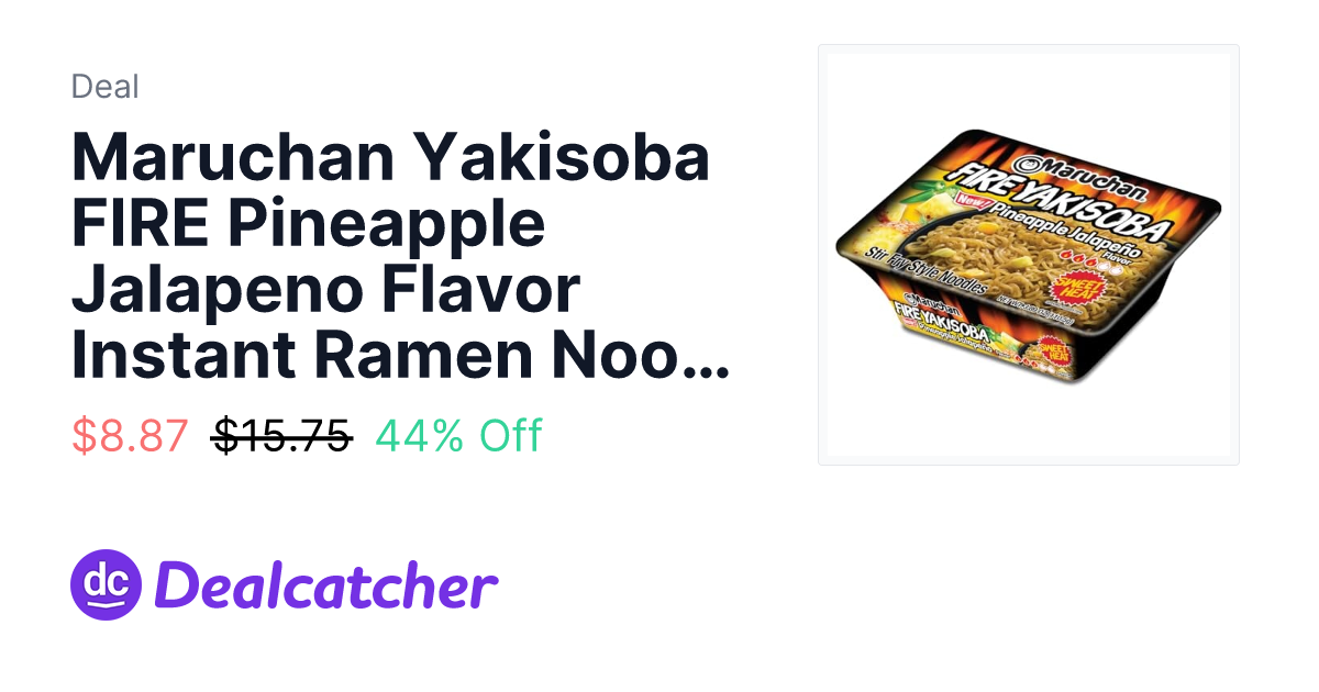 Amazon - Maruchan Yakisoba FIRE Pineapple Jalapeno Flavor Instant Ramen Noodles (8 Pack) $8.87