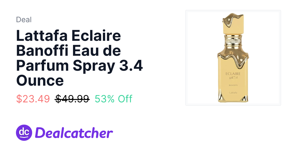 Amazon - Lattafa Eclaire Banoffi Eau de Parfum Spray 3.4 Ounce $23.49