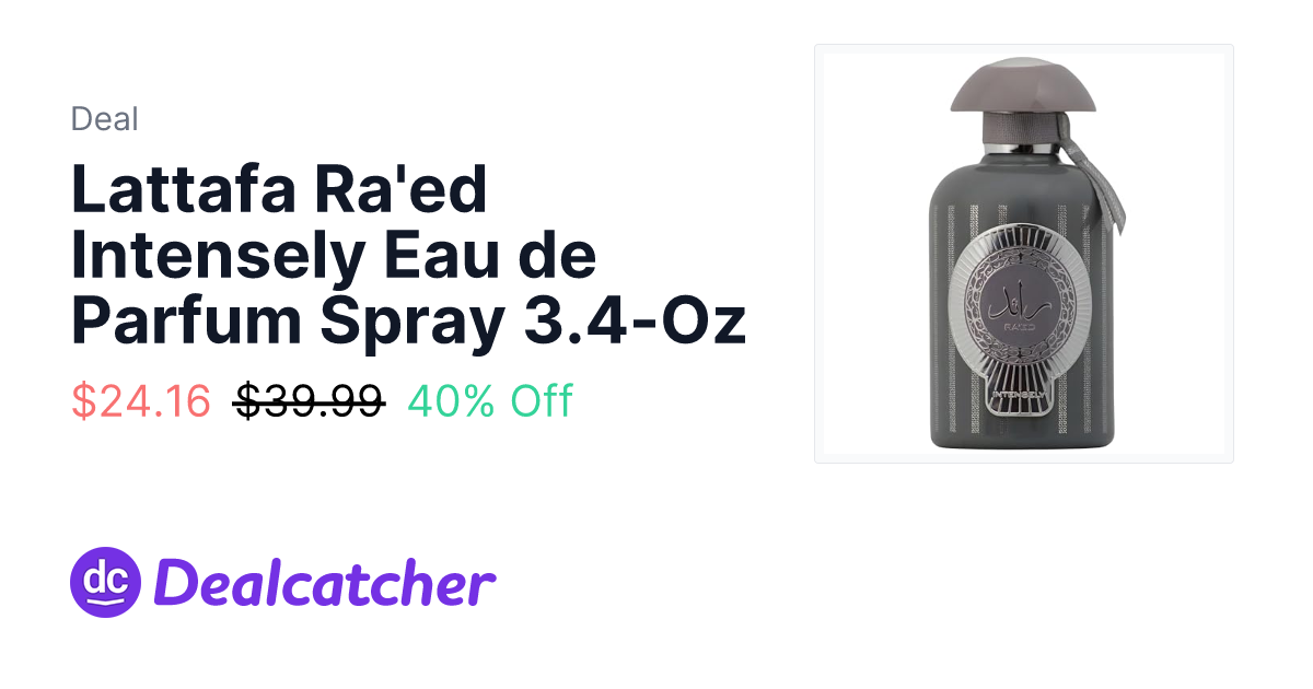 Amazon - Lattafa Ra'ed Intensely Eau de Parfum Spray 3.4-Oz $24.16