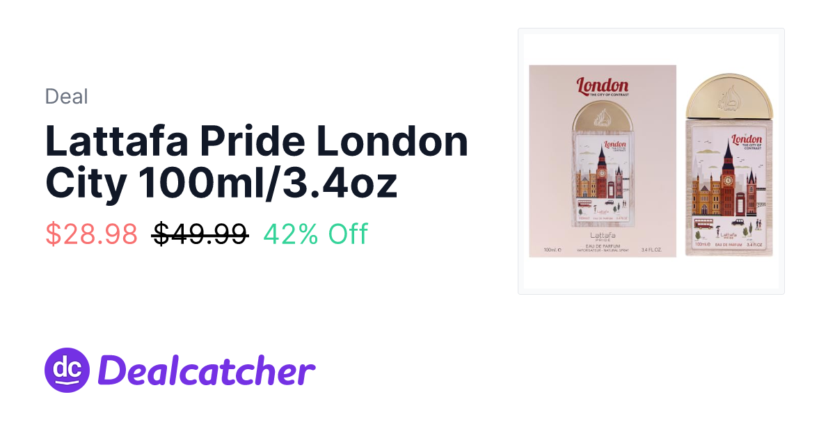 Amazon - Lattafa Pride London City 100ml/3.4oz $29.00