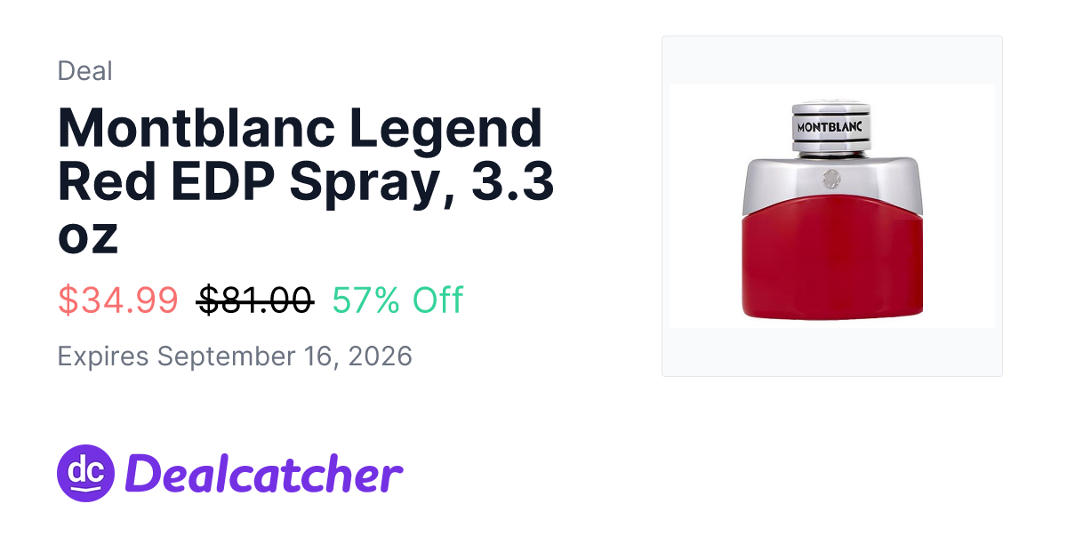 Woot - Montblanc Legend Red EDP Spray, 3.3 oz $34.99