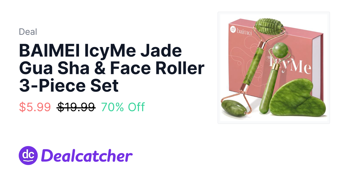 Amazon - BAIMEI IcyMe Jade Gua Sha & Face Roller 3-Piece Set $5.99